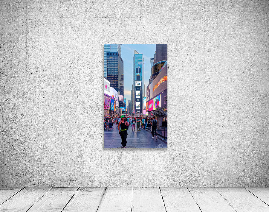 Walking Through Times Square at Dusk Wall Preview