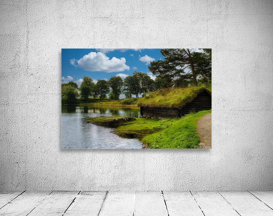 Sod Covered Homes in Sunnmore Museum in Alesund Norway Wall Preview