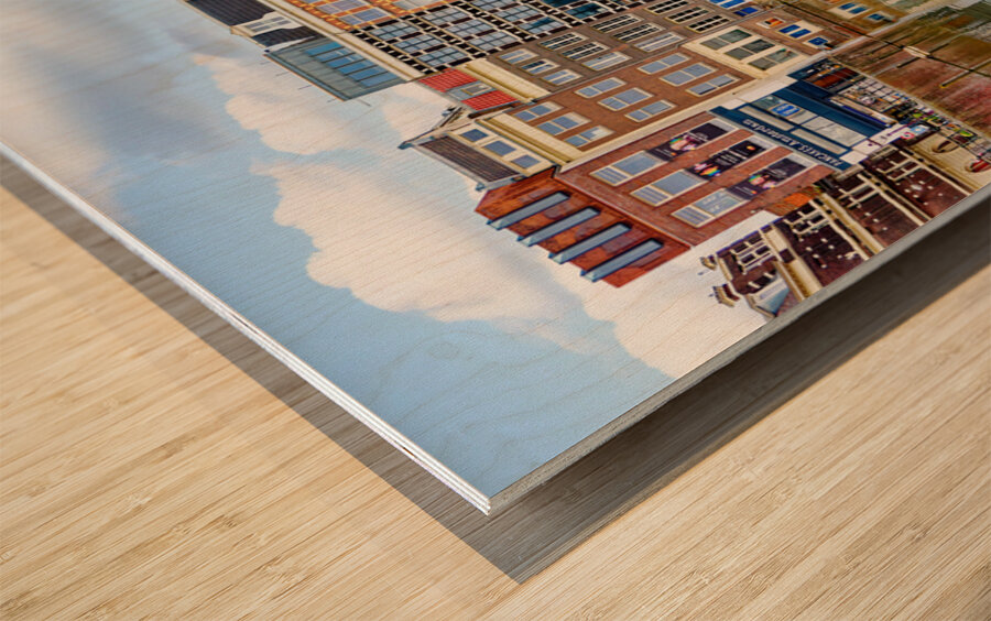 Building Reflections in Amsterdam Wood print