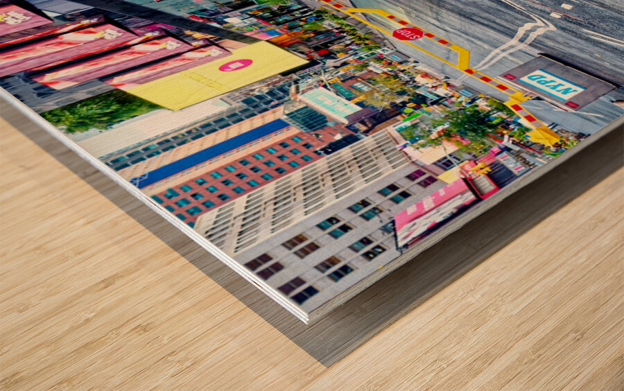 NYPD Car Crossing Times Square Wood print