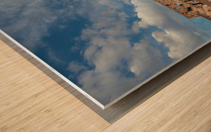 Roman Coloseum with Many Tourist Wood print