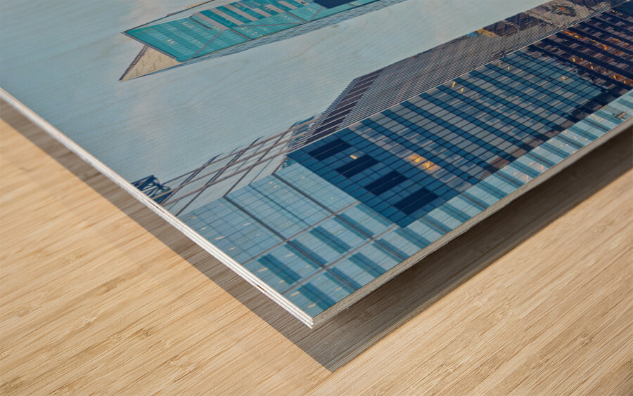 Walking Through Times Square at Dusk Wood print