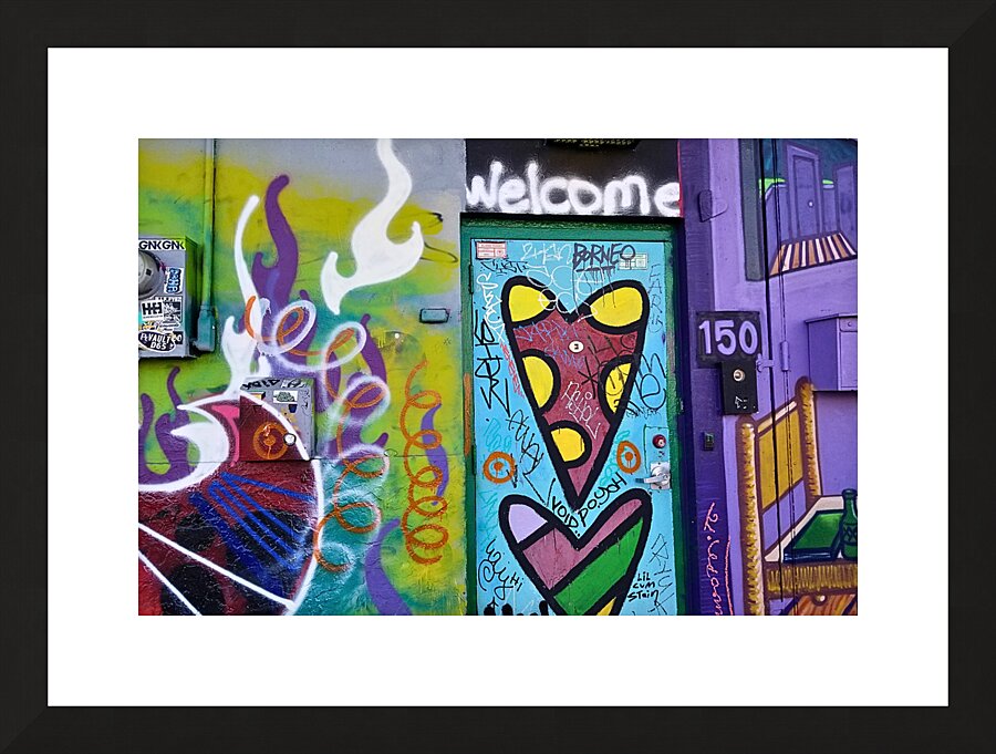 Welcome Street Art Picture Frame print