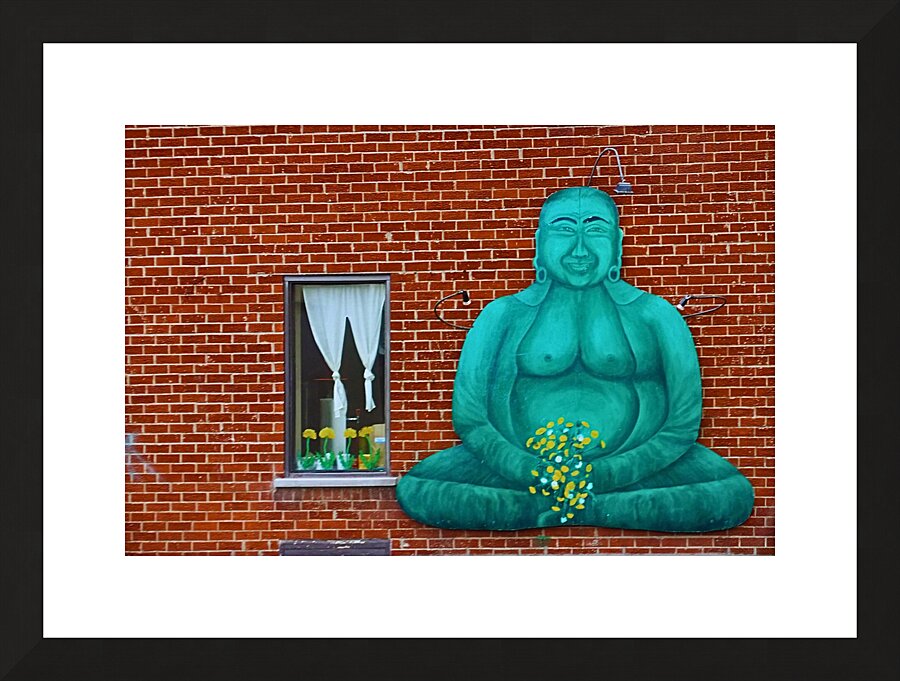 Buddha With Flowers Picture Frame print
