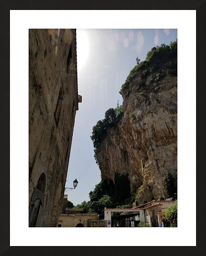 A City Built Amongst Mountains Picture Frame print