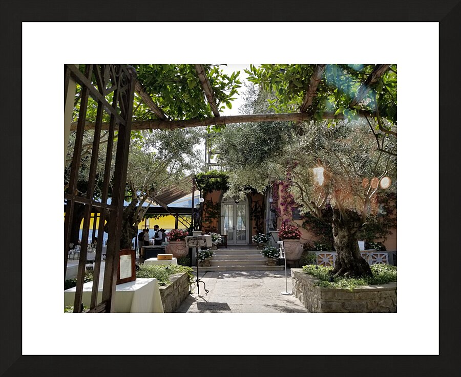 Amalfi lunch spot Picture Frame print