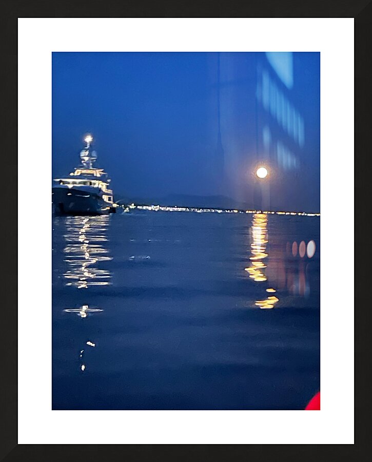 Sailing By A Full Moon Picture Frame print