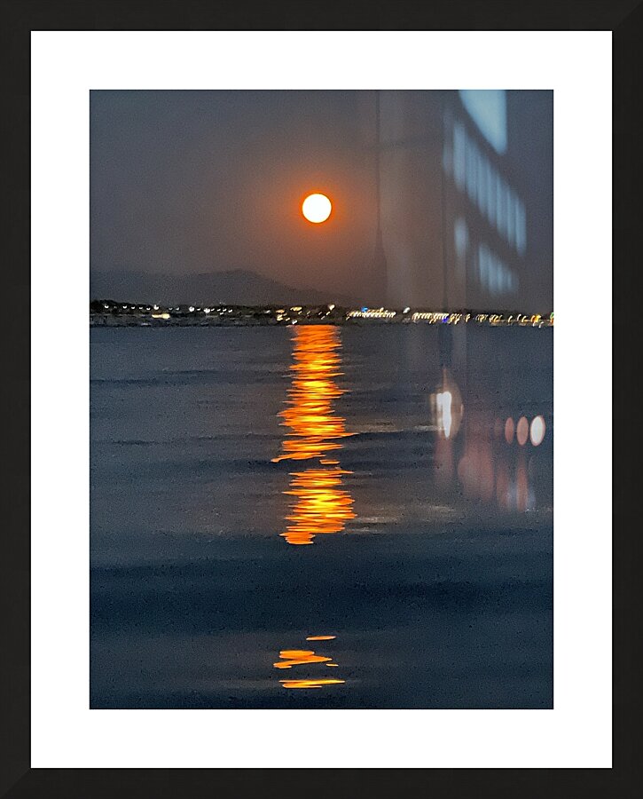 Full Moon At Sea Picture Frame print