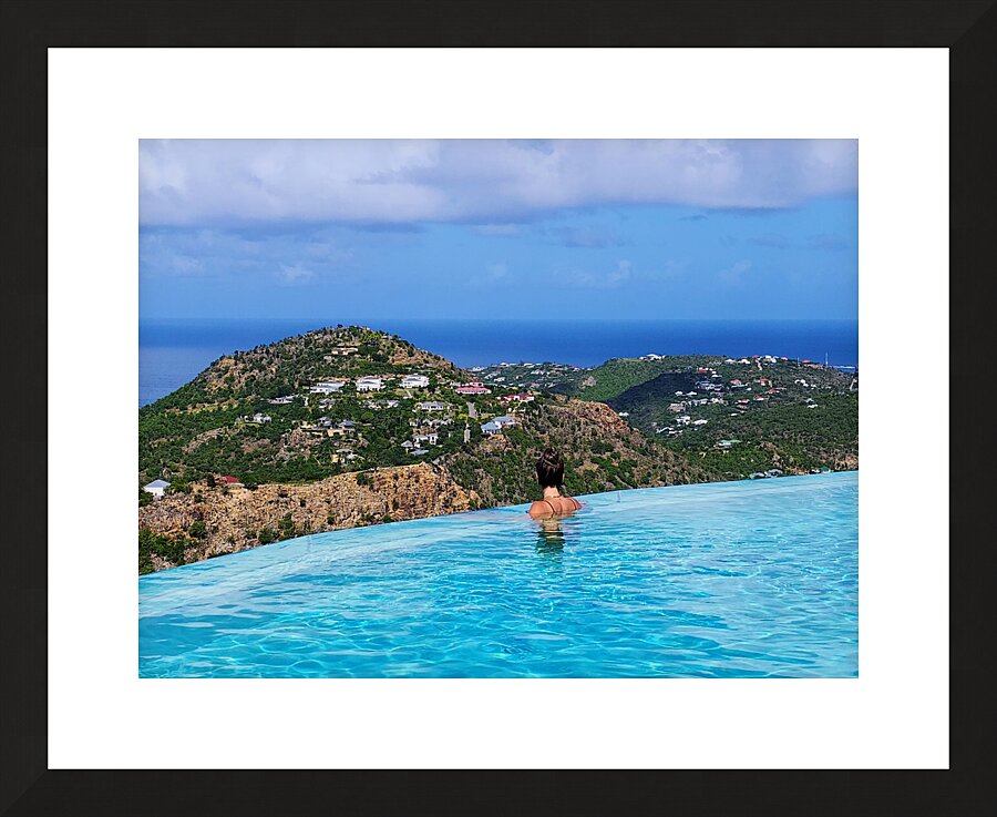 Poolside Views of St Barths Picture Frame print