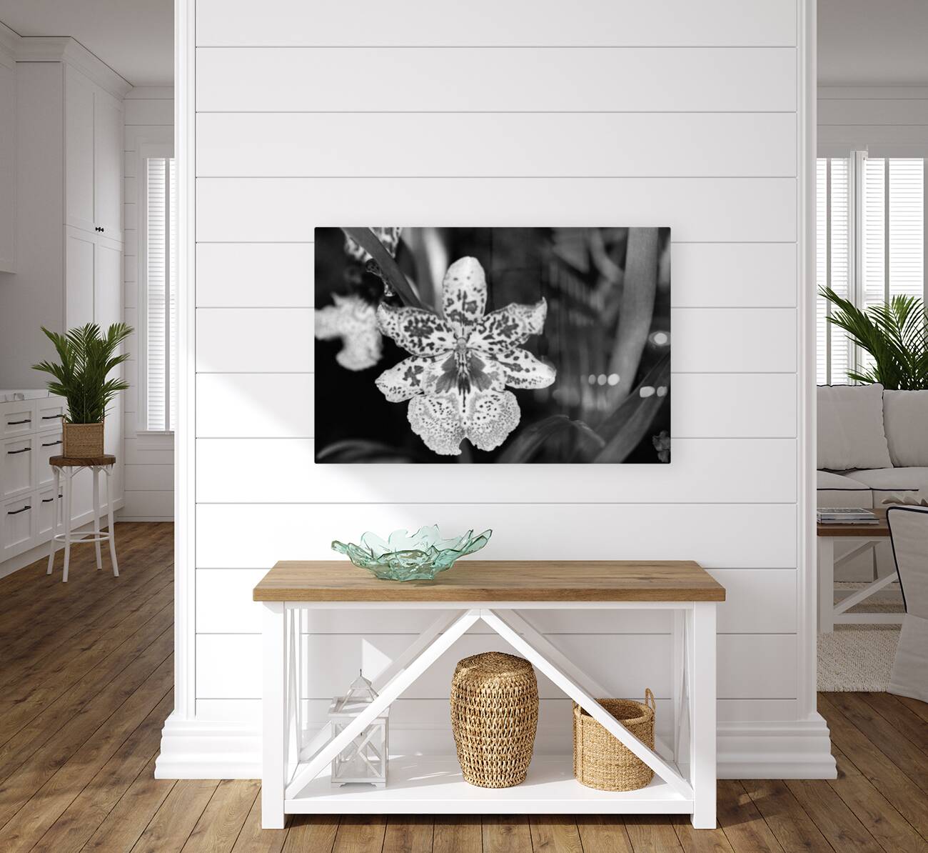 Black  White Floral Series 8 Reproduction