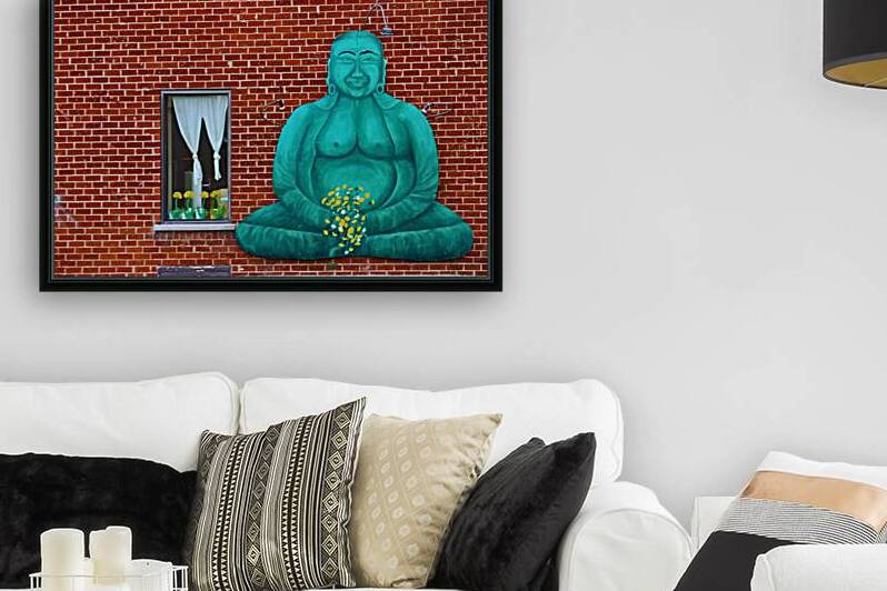 Buddha With Flowers Reproduction