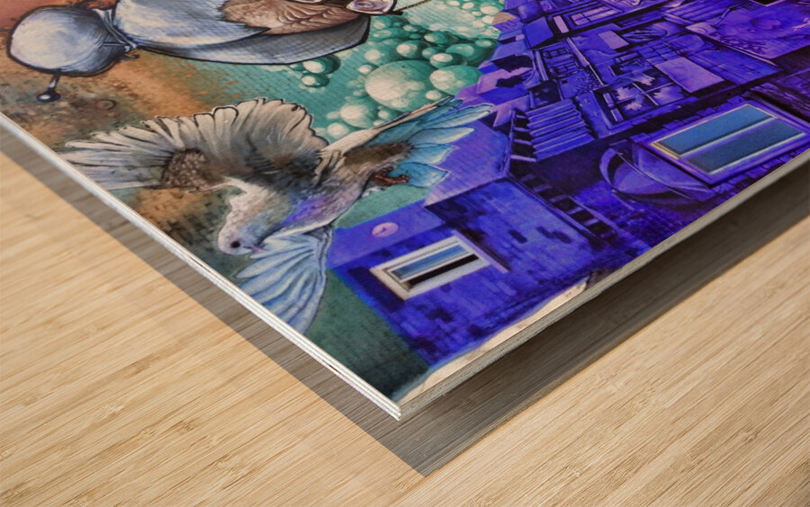 Old Lady of Le Plateau Wood print