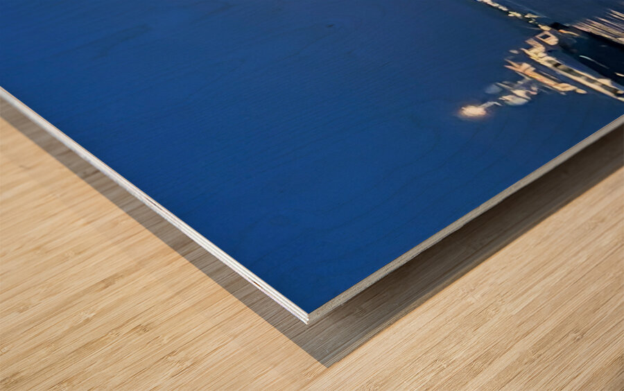 Sailing By A Full Moon Wood print