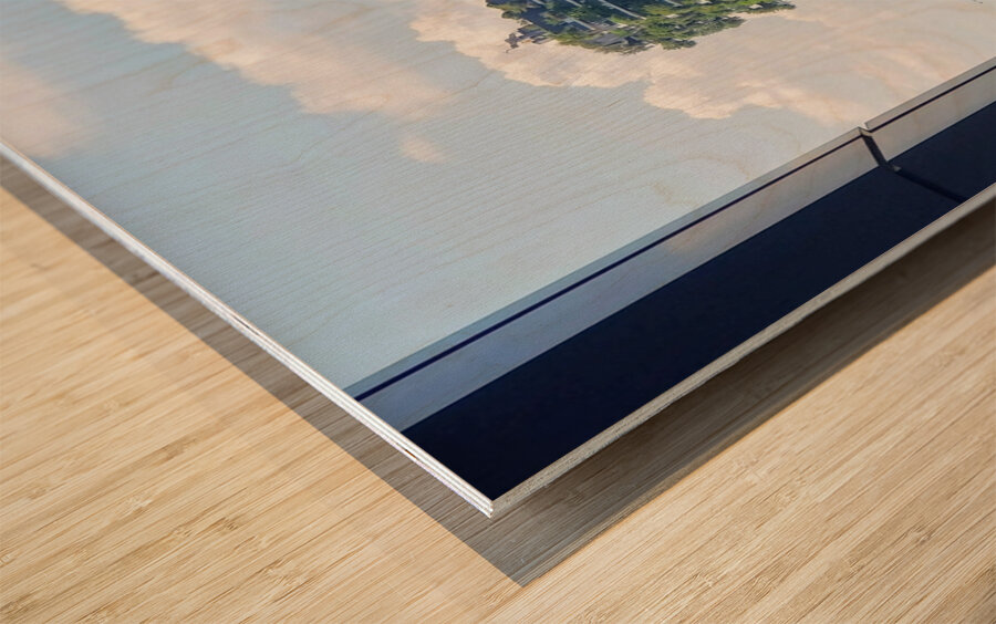 Milan View of Bosco Verticale Wood print