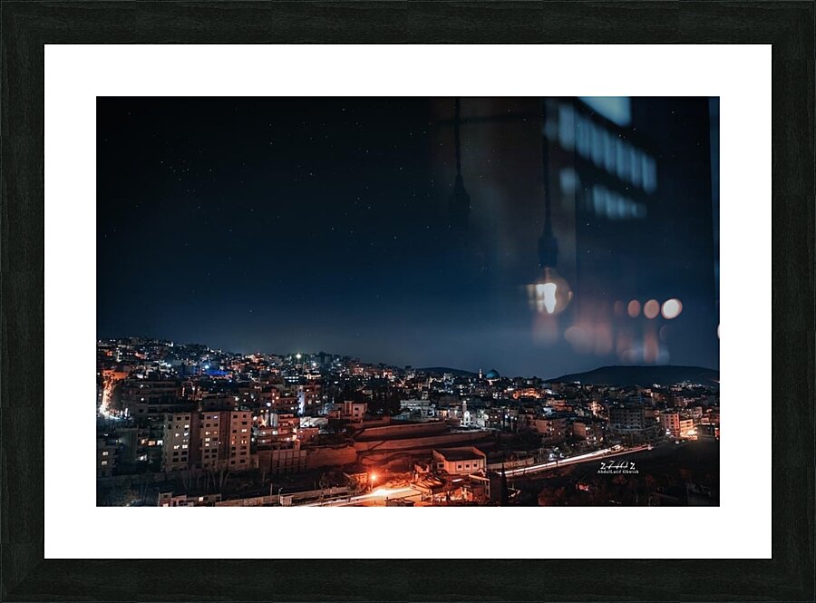 Panoramic night view of the city Picture Frame print