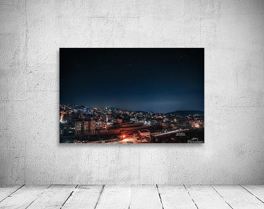 Panoramic night view of the city Wall Preview