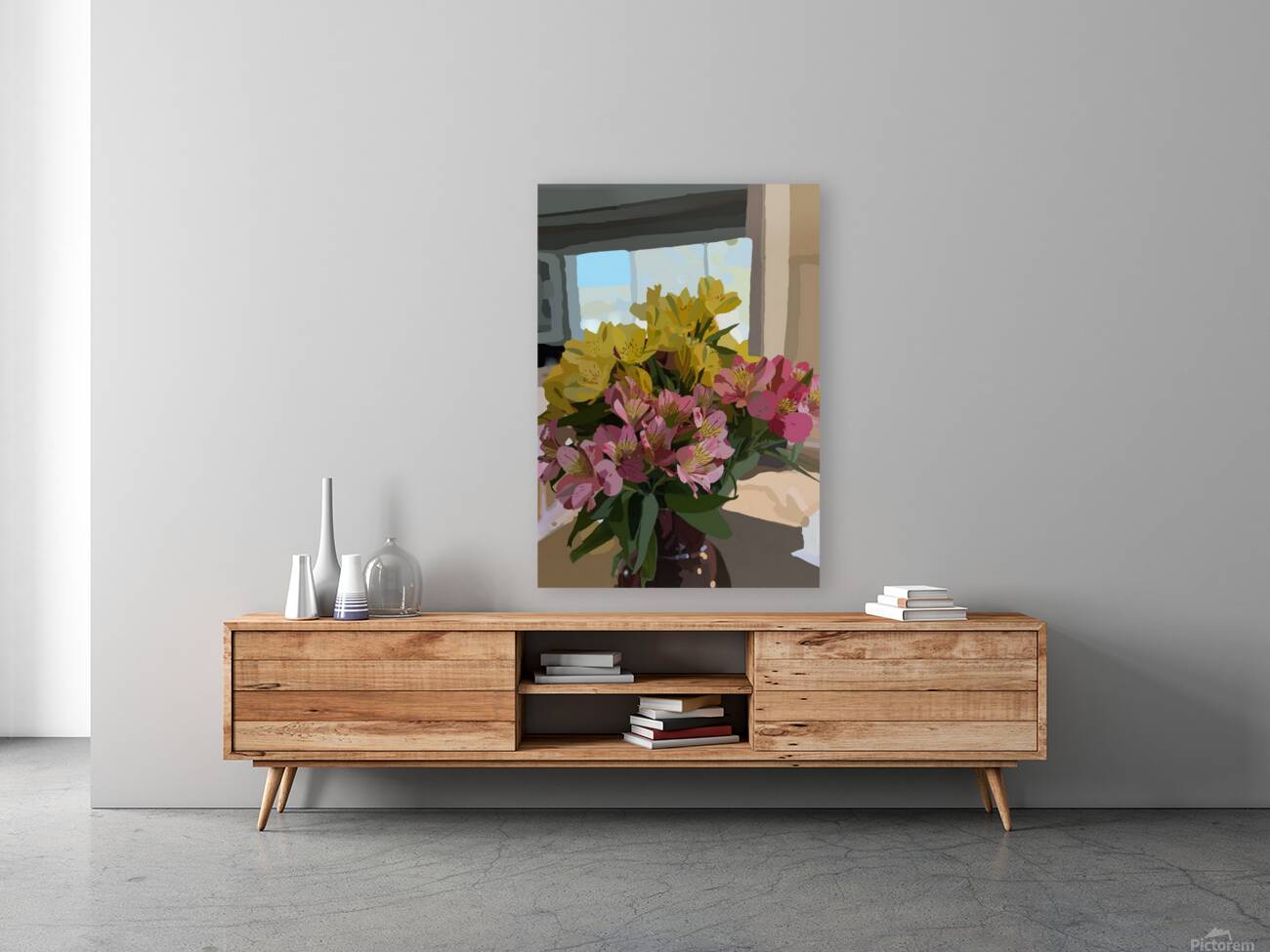 Alstroemeria On My Kitchen Table Reproduction