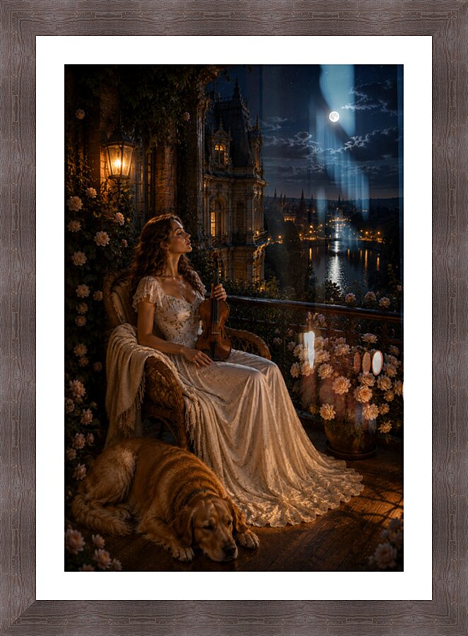muse au clair de lune Picture Frame print