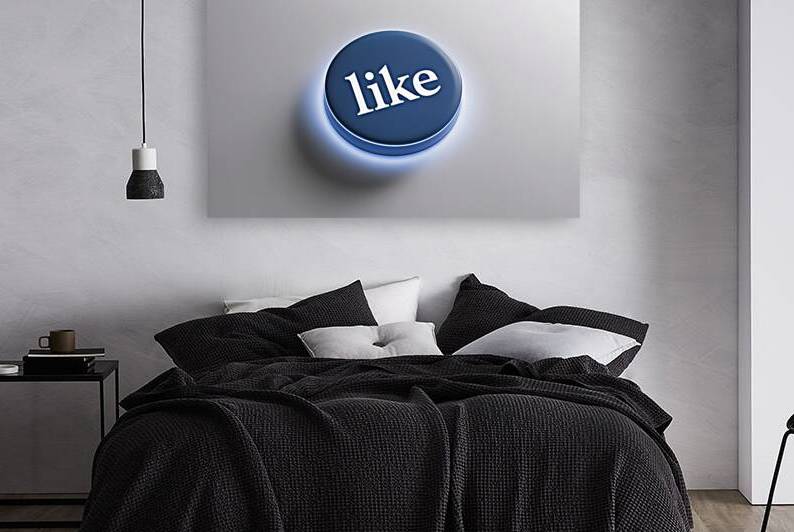 An elegant and minimalist design of a blue  Like by Aurel Dobre