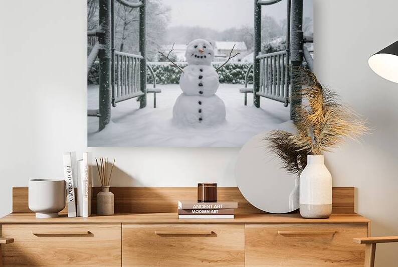 A captivating winter scene featuring a charming s by Aurel Dobre