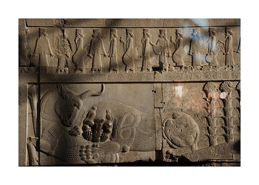 Persepolis Lion & Bull Picture Frame print