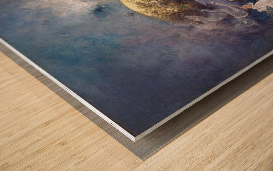 Reaching God Wood print