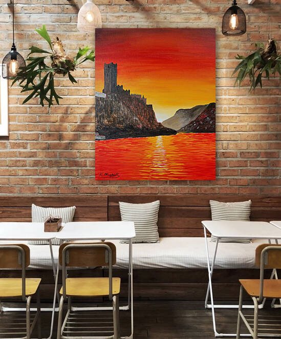Karl Mieluk Sunset Over Malcesine Castle 2022 by Karl Mieluk