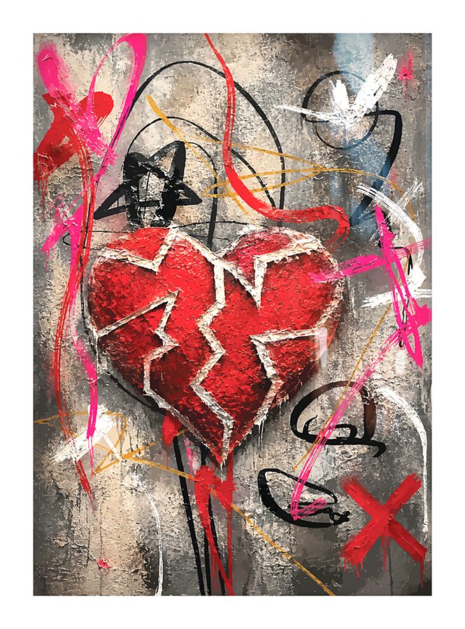 HEART BROKEN Picture Frame print