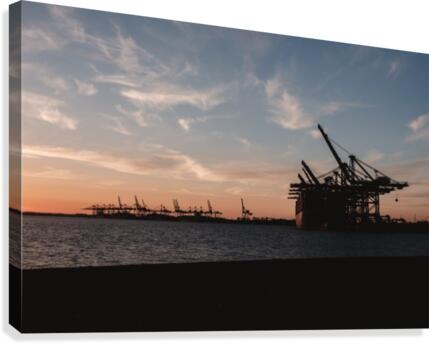 Sunset at the Port Canvas Print