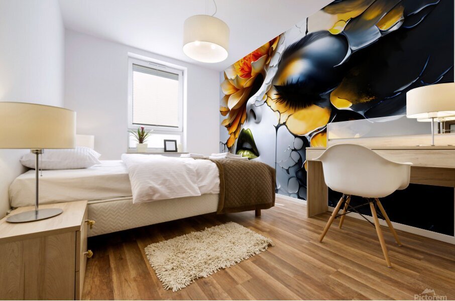 Flower Face Mural print