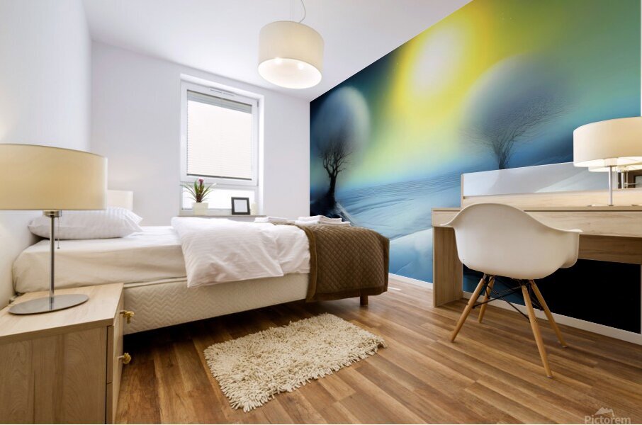 The winter sun Mural print
