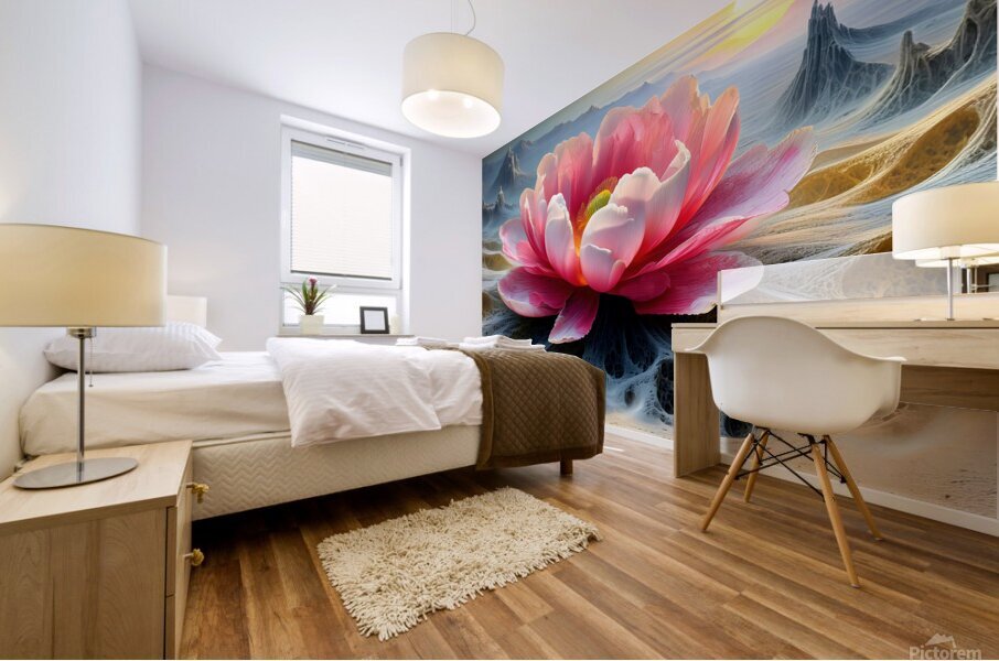 Sun and Flower Mural print