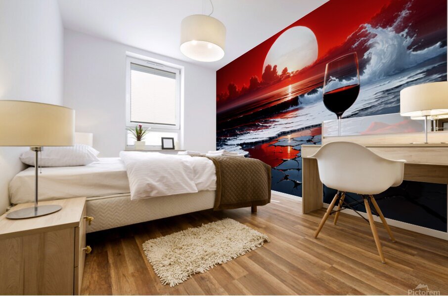 Wine and Waves Mural print