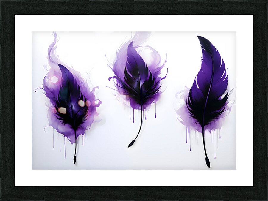 Purple Feathers   Picture Frame print