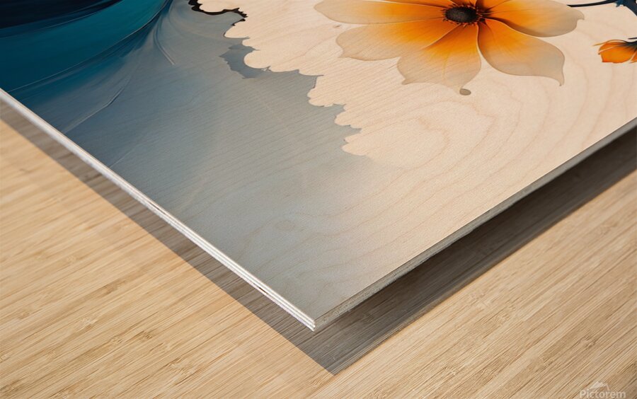 Flower star Wood print