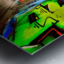 Glowing Grafiti On Decaying Hallway Of Abandoned Luxury Hotel Impression metal