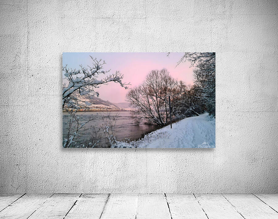 Snowy Sunset On Riversite Wall Preview