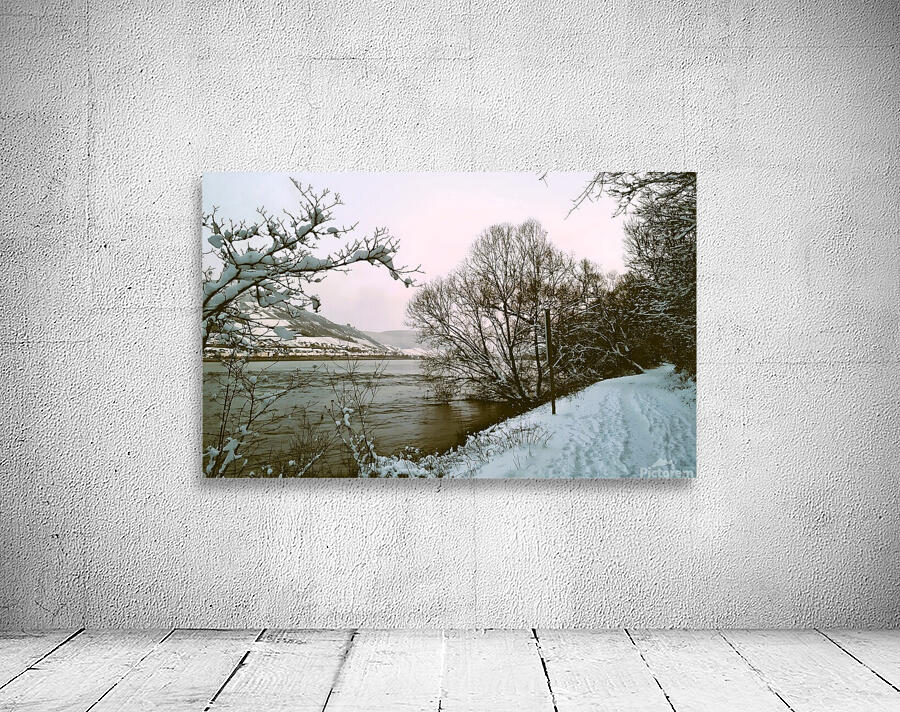 Snowy Sunset On Riversite Vintage Aperçu sur mur