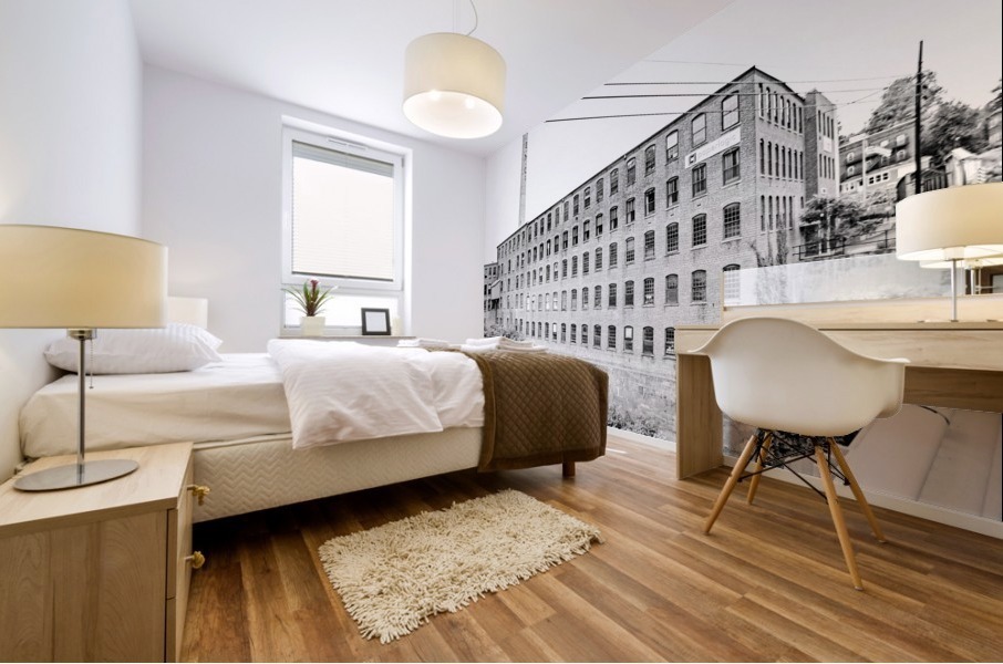 Factory with Stack Mural print