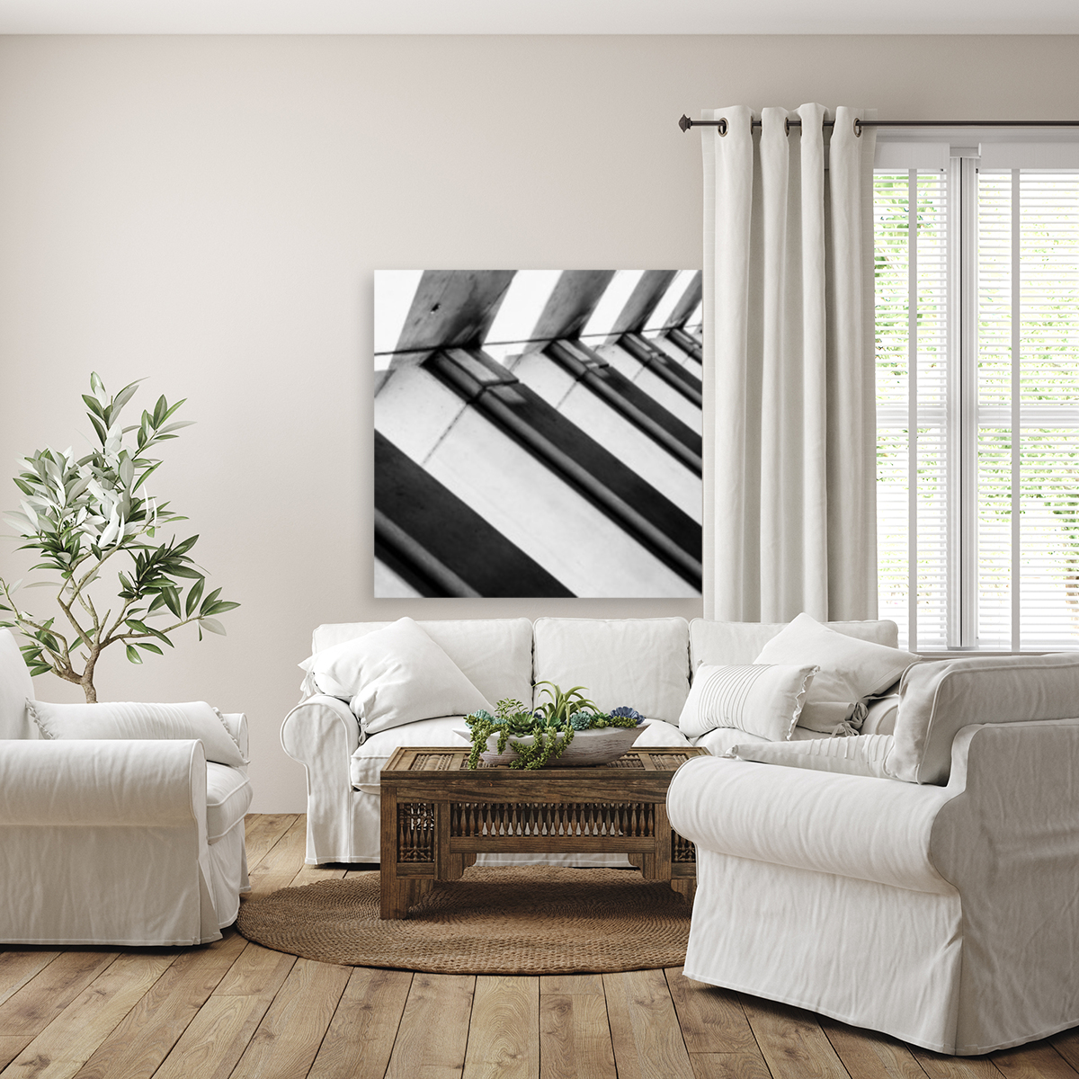Black and White Abstract Illusion by David Pinter Wall Art