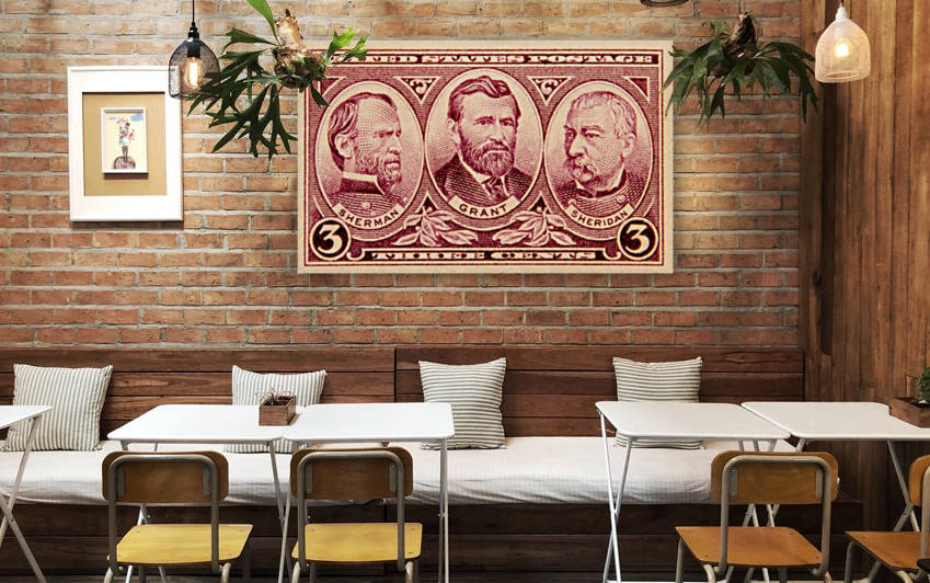 Sherman - Grant - Sheridan Stamp by David Pinter