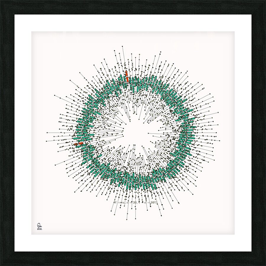 128 confidence intervals N=∞ n=30 1-alpha=99% -  theme 2  Picture Frame print
