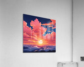  anime cotton candy clouds with the fiery orange Acrylic Print