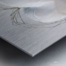  A three dimensional white geometric heart is flo Metal print