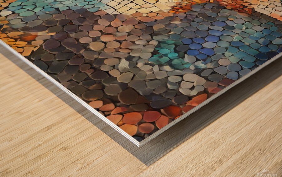 mosaics abstract art Wood print