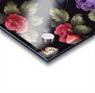  Cottage core vibrant florals with a butterfly on black  Acrylic print