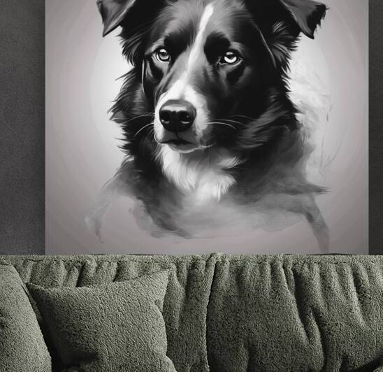  Black and white dog face vector procreate by zouhair abounajda