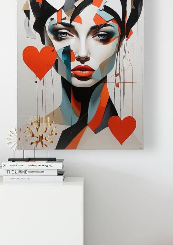 Abstract painting of a woman with a broke by zouhair abounajda