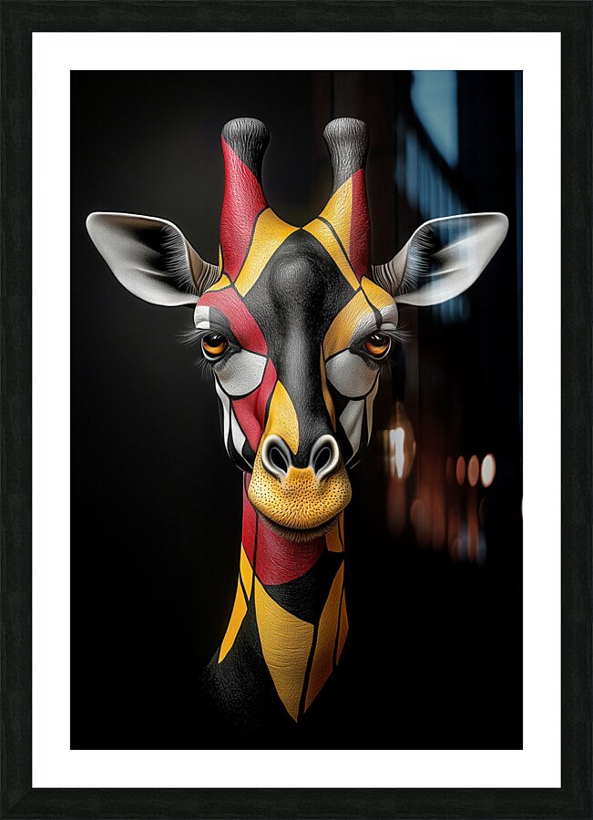geometric giraffe john print Picture Frame print