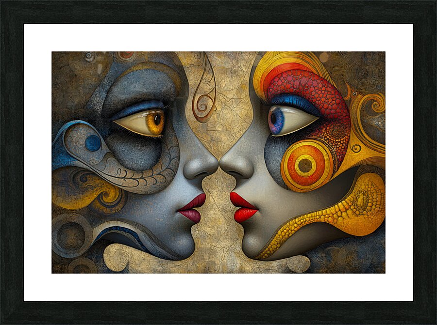 two faces john print Picture Frame print